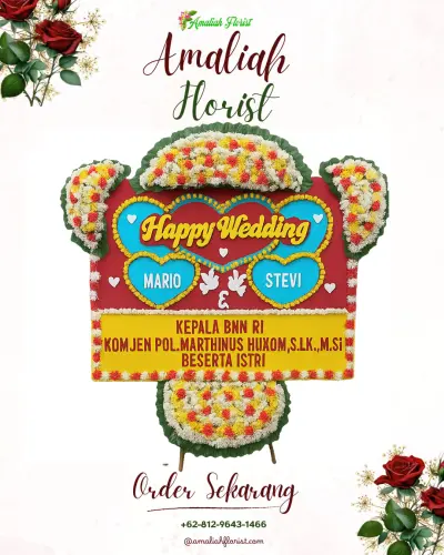 Karangan Papan Bunga Pernikahan di Banyurejo